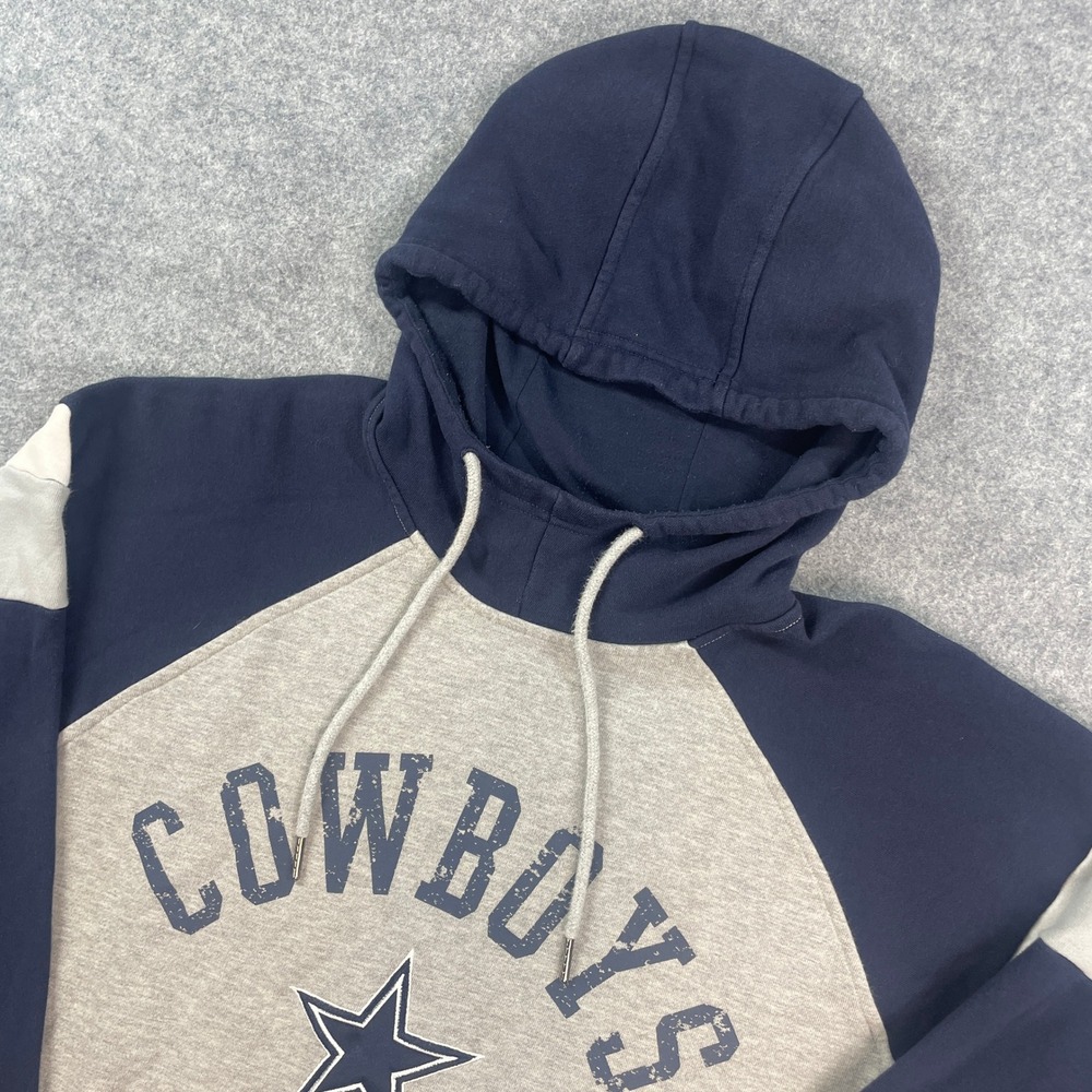 Starter Mens Hoodie Sweatshirt M Gray / Blue Athletic Retro Line Pro Dallas Nfl